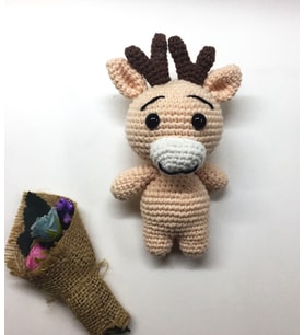 Amigurumi Oyuncak Sevimli Miniklerden Geyik Sağlıklı Oyuncak El Örgüsü