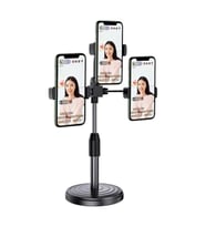 Northcity 3’lü Telefon Tutucu Tripod - Canlı Yayın & Selfie & TikTok için 360° Dönebilir Çoklu Cihaz Standı