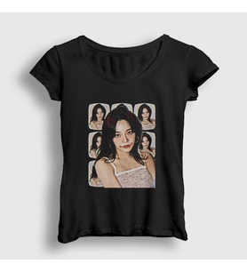 Presmono Kadın Beyaz Poster V2 Kim Sejeong T-Shirt 524348tt (Siyah)
