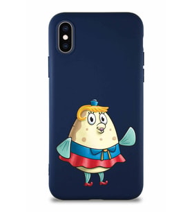 Apple iPhone X Soft Premier Kapak Bayan Puff Tasarımlı Silikon Kılıf - Lacivert (Şeffaf)