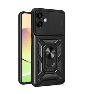 Samsung Galaxy A07 4g Pars Lens Yüzüklü Silikon - Siyah
