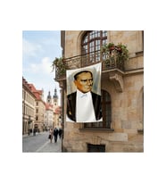 Sivil Takım Elbiseli Atatürk Poster Bayrak Premium Raşel Kumaş ATA23