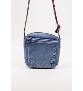 Kadın Çapraz Çanta Denim Kot Cepli Desenli Askılı Özel Seri 21x21 cm