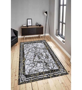 Dijital Baskılı Yıkanabilir Kaymaz Modern Renkli Salon Halısı Mutfak Halısı Yolluk ND-HY-1286 (Gri)