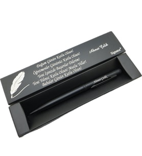 Signator® C529 Slim Mat Siyah Tükenmez Kalem  İsme Özel Kalem  Hediyelik Kalem (Karışık)