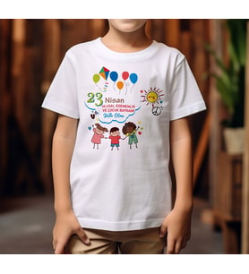 23 Nisan Çocuk Bayramı Baskılı Çocuk T-shirt Tişört - 1