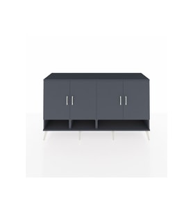 Kronos Konsol 6 Raflı 4 Kapaklı 176x59x99 Antrasit-Antrasit/Çam