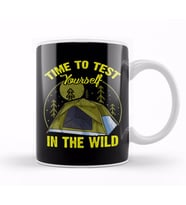 Cute Time To Test Yourself In The Wild Tent Outdoor Camping Kupa Bardak Porselen