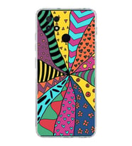 PrintiFy Xiaomi Poco C40 ile Uyumlu 1mm Slim Fit Retro Renkler 4 Baskılı Şeffaf  Kılıf