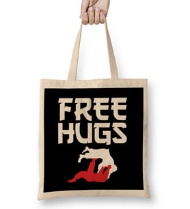 Funny Free Hugs BJJ Jiu Jitsu Takedown Jiu Jitsu Bez Çanta Uzun Saplı