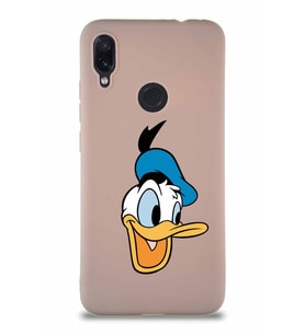 Xiaomi Redmi Note 7 Pro Soft Premier Kapak Donald Duck-A Tasarımlı Silikon Kılıf - Pudra (Şeffaf)