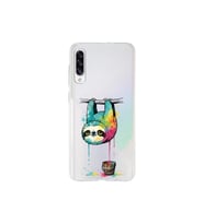Samsung Galaxy A30S ile Uyumlu Splash Tembel Hayvan Tasarımlı Şeffaf Silikon Kılıf