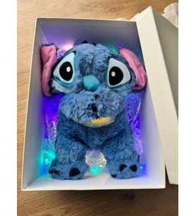 Işıklı kutuda hediyelik nefes alan Stitch uyku arkadaşı sesli müzikli (Mavi)