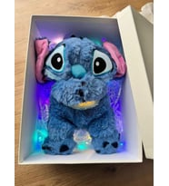 Işıklı kutuda hediyelik nefes alan Stitch uyku arkadaşı sesli müzikli (Mavi)