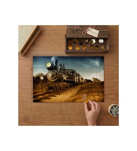 Nostaljik Tren Tasarımı 240 parça Ahşap Puzzle Ahşap Kutuda MP05859