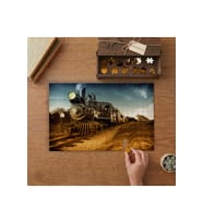 Nostaljik Tren Tasarımı 240 parça Ahşap Puzzle Ahşap Kutuda MP05859