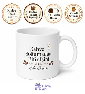 Yoğun Mesai Kahvesi Kupası - Ofis Hediye Baskılı Kupa Bardak