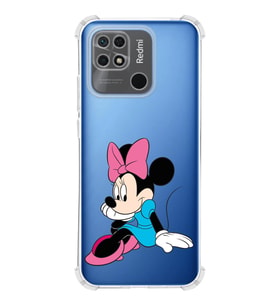 Redmi 10c  Köşe Korumalı Antişok Kapak Minnie Mouse Tasarımlı Şeffaf  Kılıf