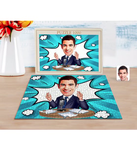 BK Gift Kişiye Özel Erkek Spiker Karikatürlü 1000 Parça Profesyonel Puzzle-1