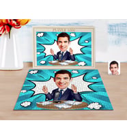 BK Gift Kişiye Özel Erkek Spiker Karikatürlü 1000 Parça Profesyonel Puzzle-1