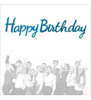 Happy Birthday Simli Folyo Karton Banner, 2 mt - Mavi