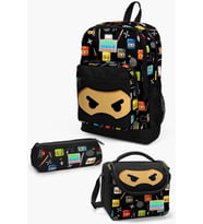 Coral High Kids Siyah Ninja Desenli 3’lü Okul Çanta Seti SET0123473