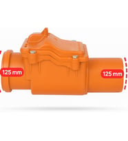 Ø125 mm PVC Atık Su Gider Çekvalfi – Geri Akış ve Koku Önleyici Kilitli Valf Sistemi (Kiremit)