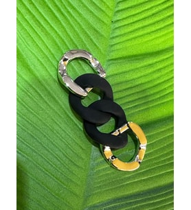 9X3 CM SİYAH METAL ZİNCİR APOLET DİKİŞ GİYİM ÇANTA AKSESUARI