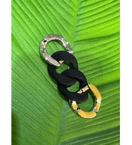 9X3 CM SİYAH METAL ZİNCİR APOLET DİKİŞ GİYİM ÇANTA AKSESUARI
