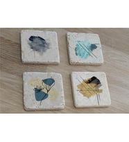 Soyut Tasarımlar Doğal Taş Bardak Altlığı 4'lü set - Natural Stone Coasters