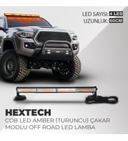 Hextech 40W Turuncu 60cm 17 Farklı Yanış Modlu 4 COB LED Off Road Led Lamba