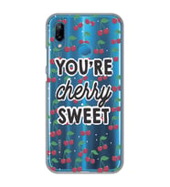 Huawei P20 Lite Uyumlu Kiraz Desenli Şeffaf Telefon Kılıfı
