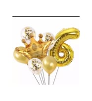 Gold 6 Yaş Kral Tacı Folyo Balon Set