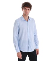 Mavi Comfort Fit Baskılı Slim Yaka Uzun Kollu Spor Gömlek