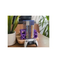 PS5 Logolu CD Stand Rafı, İkonik Tuş Simgeli Oyun Kutusu (CD) Rafı – Stand Organizer