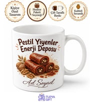 Pestil Yiyenlere Özel Gümüşhane Pestili Cevizli Pestil Temalı Kupa Bardak Hediye