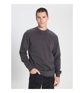 Wrangler Erkek Bisiklet Yaka Antrasit Siyah Logo Sweatshirt -  (Gri)