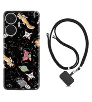 Realme C55 Kılıf Silikon Boyun Askılı İpli Desenli Silikon Planet Animals 1771