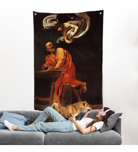 Caravaggio - Aziz Matta ve Melek Duvar Örtüsü - Saint Matthew and the Angel-7388