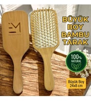 Bambu Uçlu Kayın Tarak Doğal Malzeme Hızlı Saç Uzatma Etkili Kırılmaları Azaltır Nazik Masaj Etkisi