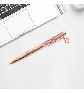 İsme Özel Rose Taşlı Metal Tükenmez Kalem