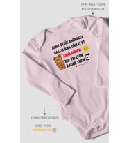 Anneye ve anneanneye özel Uzun Kollu Bebek Body %100 Pamuk
