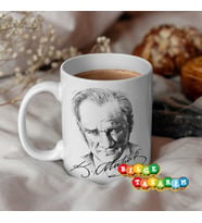 bilge tasarım kupa desenli baskılı özel tasarım kupa ATATÜRK DETAYLI