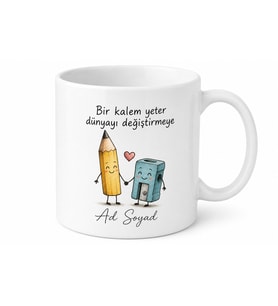 Kalem Kalemtraş Tasarım Baskılı Kupa Bardak Özel Hediye