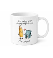 Kalem Kalemtraş Tasarım Baskılı Kupa Bardak Özel Hediye
