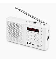 Bluetoothlu Şarjlı Cep Radyosu, 18650 Pilli Taşınabilir FM Radyo, USB ve TF Kart Destekli, Type-C Şarjlı, LED Fenerli Acil Durum ve Deprem Radyosu (Beyaz)