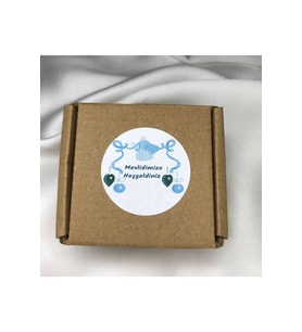 Mavi Mevlid Etiketi Yuvarlak Mat Sticker 4 Cm -40 Adet