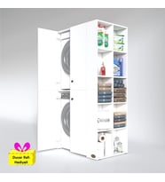 Kenzlife çamaşır-kurutma makinesi dolabı kapaklı fedyenka byz 180*090*60 banyo arkalıksız + tekli duvar rafı hediyeli (Karışık)