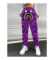 Bape Shark Dijital Baskılı Eşofman Altı - Mor