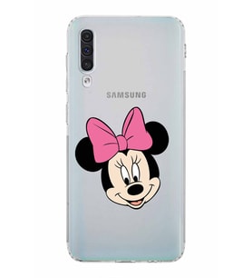 Samsung Galaxy A50   Kamera Korumalı  Kapak Minnie Mouse Tasarımlı  Şeffaf Kılıf